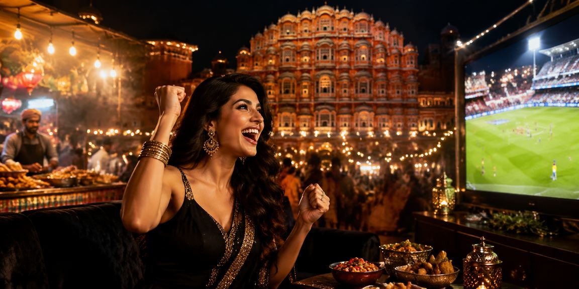 Jaipur Hawa Mahal entertainment scene at night